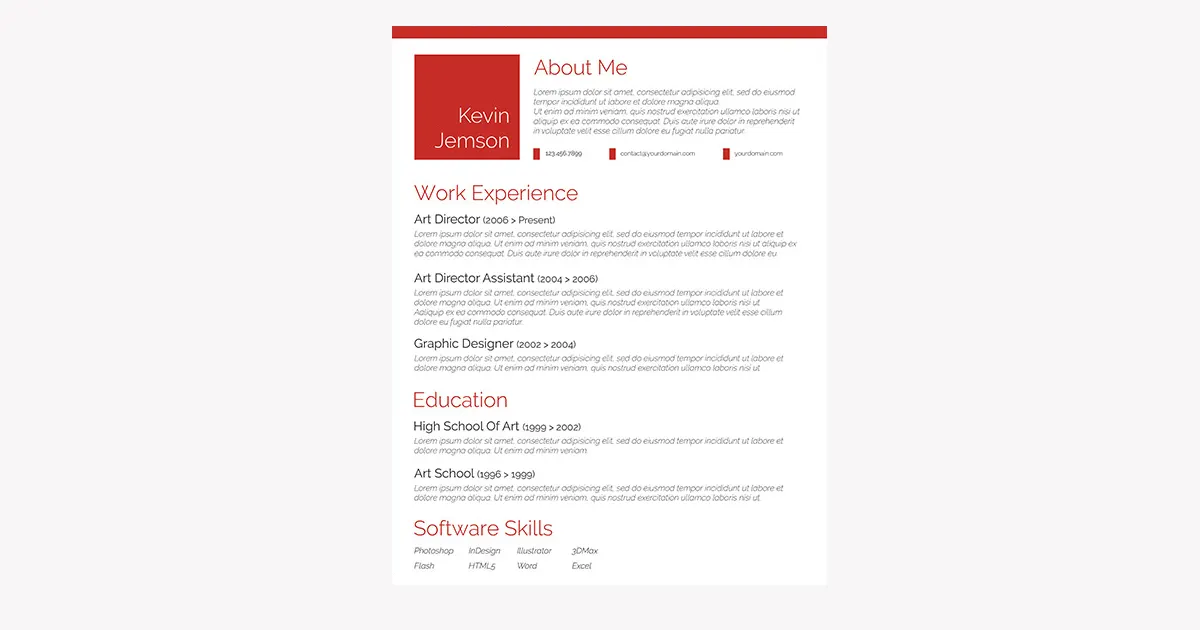 cv creatif rouge