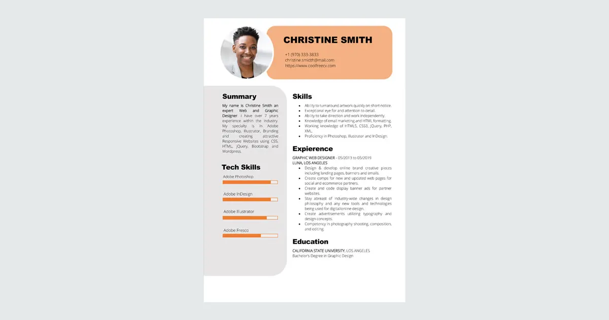 cv orange gris