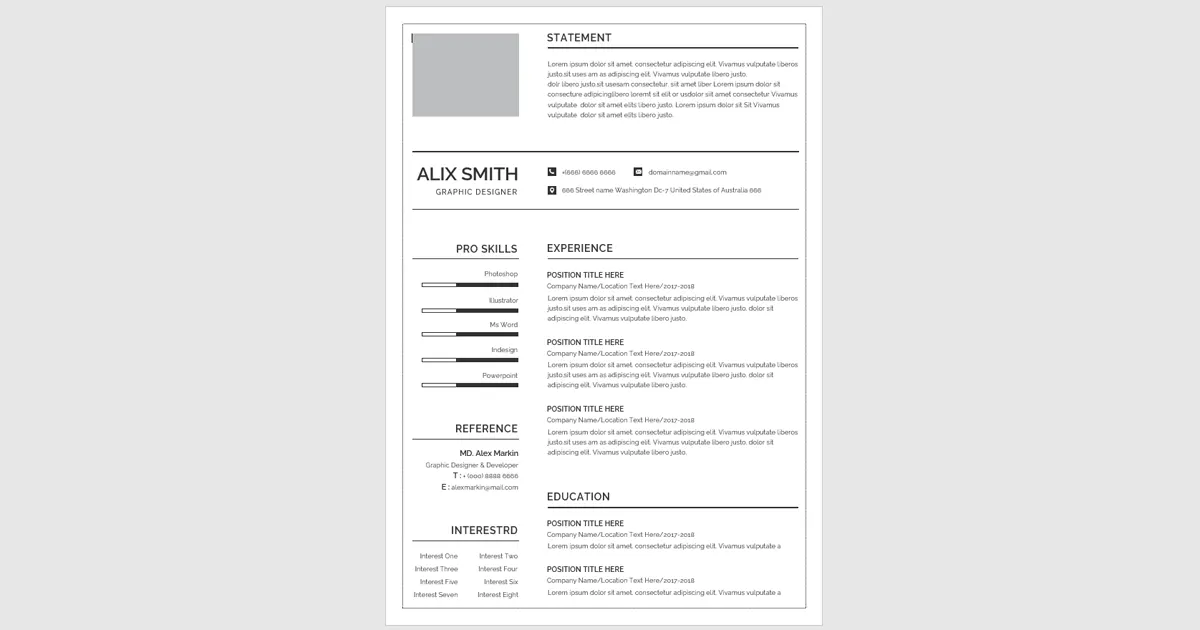cv simple et rapide